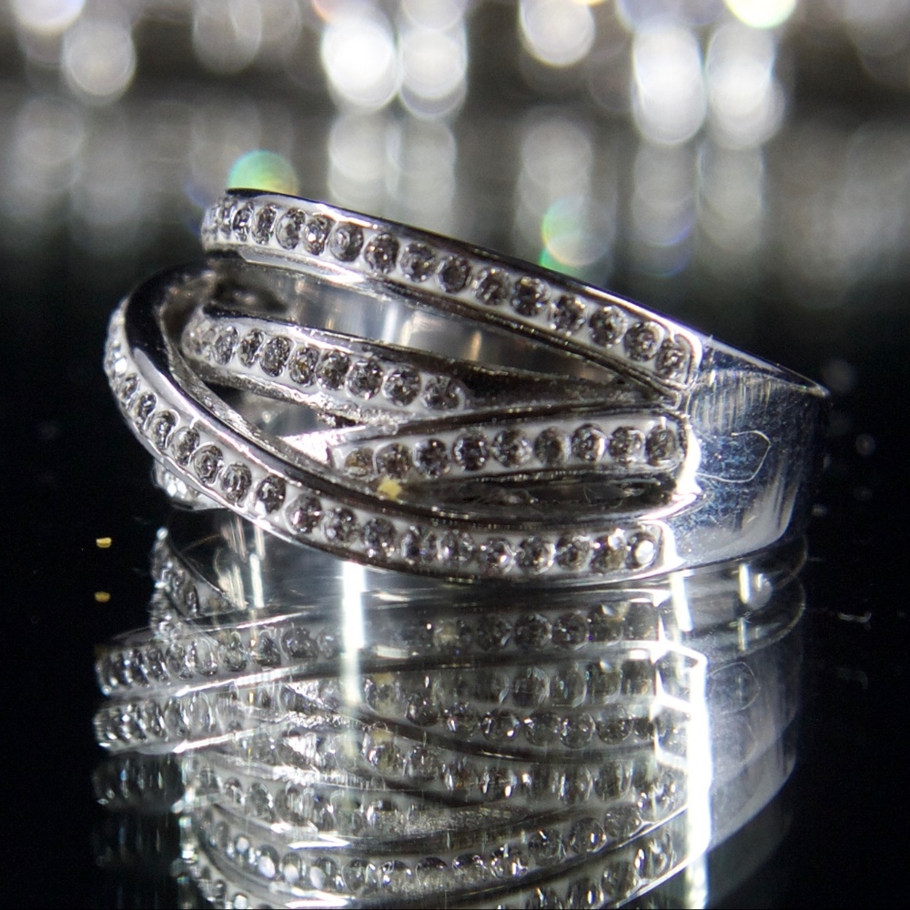 14kt Gold Dipped Swarovski Channel Ring - image 3